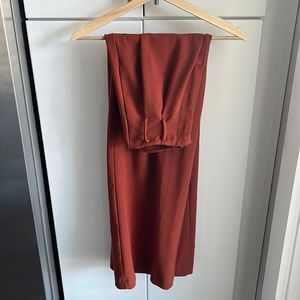 STRADIVARIUS MOROCCAN ORANGE HIGH WAITED WIDE LEG TROUSERS (Size 2)